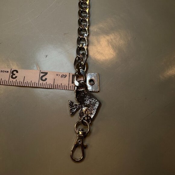 Kate Spade Belt Women New York Silver Tone Chain Statement Spade Bow Charms - Picture 11 of 16